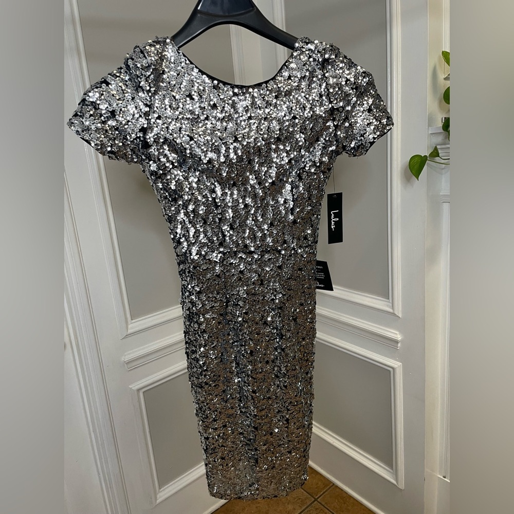 Lulu's Sparkling Silver Sequin Midi Dress